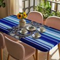 thumbnail image 3 of Vintage Anchor Nautical Table Cloths for 3 Foot Rectangle Tables, Coastal Blue Striped Patio Waterproof Elastic Fitted Tablecloths, Washable Rectangular Table Cover for Camping, 3 of 8