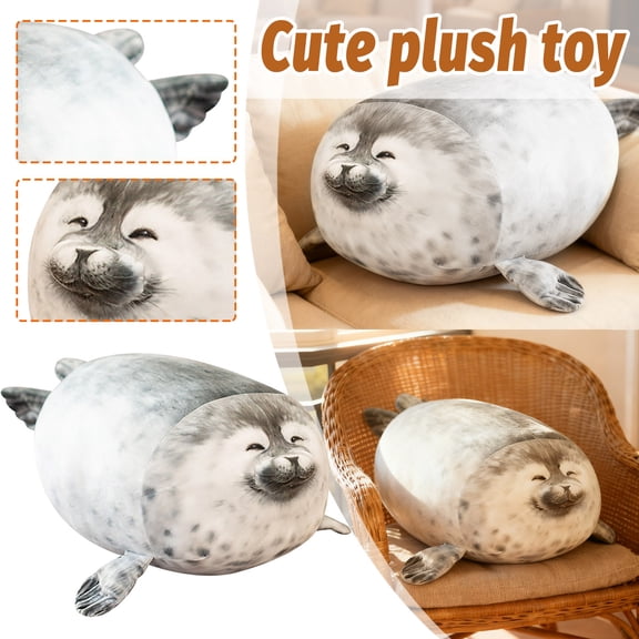 Gaiwos Chubby Stripe Seal Pillow 11.8 inches, Seal Plush Pillow, Soft and Cute Seal Stuffed Animal Toy for Kids and Adults, Great Gift Idea for Hoilday, Birthdays and Anniversaries