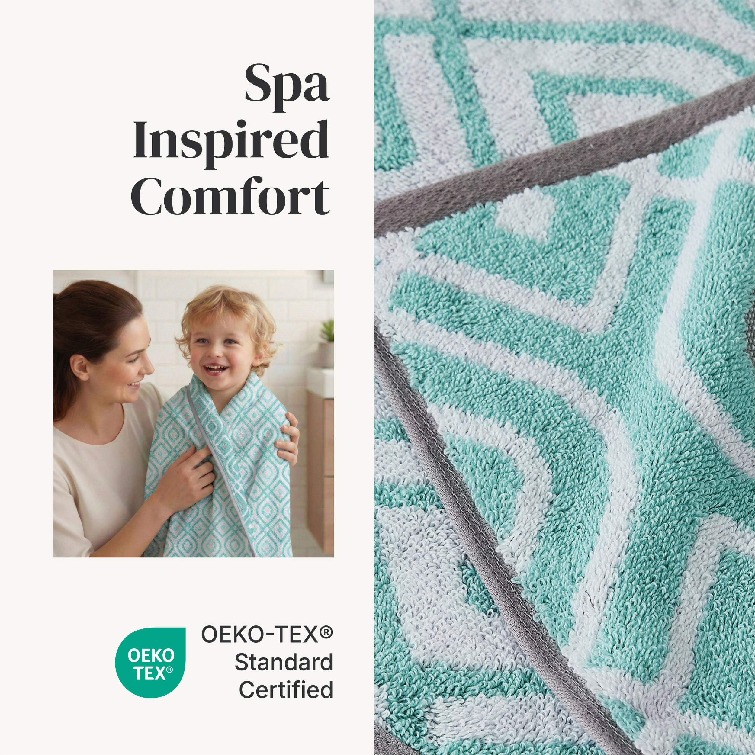 Modern Threads Oxford 6-Piece Cotton Towel Set, Aqua photo 7