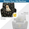 thumbnail image 3 of SCRAWLGOD Hummingbird Daisy Floral Print Black Recliner Chair Covers Stretch Slipcovers for Recliner 4-Piece Washable Recliner Protector 1 Seat Sofa Cover Furniture Protector with Pocket, 3 of 7