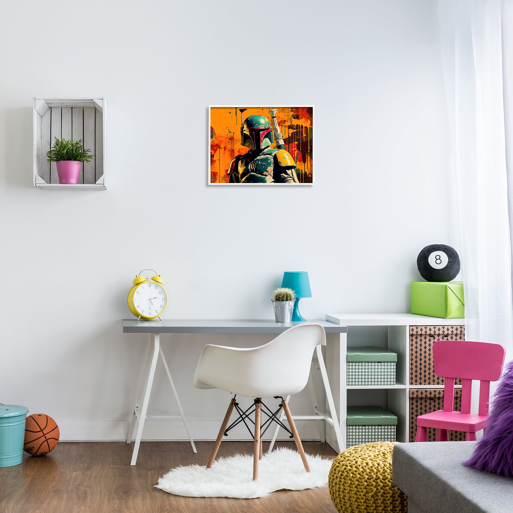 Stupell Industries Sci-Fi Pop Urban Style Fairy Tales & Fantasy Painting White Framed Art Print Wall Art, 20 x 16