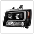 thumbnail image 2 of Blk 2007-2014 Chevy Suburban Tahoe Avalanche OPTIC DRL LED Projector Headlights, 2 of 7