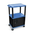 thumbnail image 2 of Luxor WT42BUC2-B 42 in. 3 Shelves AV Cart with Cab Black Legs, Blue, 2 of 3