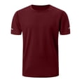 thumbnail image 2 of Domuza Men's Workout Running Shirts, Regular Fit Moisture Wicking T-Shirt, Gym Athletic Short Sleeve Tee Shirts Wine 2XL, 2 of 5
