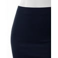 thumbnail image 3 of Doublju Women's Stretchy Midi Pencil Skirts (Plus Size Available), 3 of 4