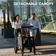 thumbnail image 3 of EVER ADVANCED Side-Unzip Folding Wagon Stroller for 2 Kids with Canopy, Push and Pull Baby Wagon for Toddler with 5-Point Harness and Allterrain Wheels, Grey, 3 of 10