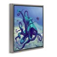 thumbnail image 3 of Stupell Industries Coastal Vivid Underwater Octopus Gray Floating Frame Canvas Art, 25 x 25, by Vlad Mel, 3 of 8