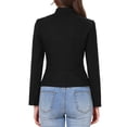 thumbnail image 3 of INSPIRE CHIC Business Casual Blazer for Women Classic Button Warm Stand Collar Long Sleeve Work Fitted Blazer Suit Jackets XS Black, 3 of 6