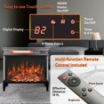 thumbnail image 4 of DEALTOPS 23.9'' Electric Fireplace Heater Stove, Realistic Three-Sided Flame View Effect Stove , Black, 4 of 8