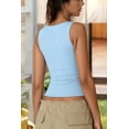 thumbnail image 5 of Women'S Square Neck Sleeveless Tank Tops  Blue M, 5 of 9