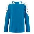 thumbnail image 5 of Women's Floral Lace Crochet Tops Long Sleeve Shirts Fitted Tunic Trendy Blouses Dressy Causal Fall Clothing Blue S, 5 of 5