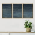 thumbnail image 4 of IDEA4WALL Framed Canvas Print Wall Art Set of 3 Minimalist Navy Blue & Gray Abstract Illustration Pastel Hazy Landscape Modern Graffiti Digital Art Zen Cool Relax for Home Decor - Natural 16"x24"x3, 4 of 5