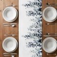 thumbnail image 4 of Table Runner 48 Inches Long for Kitchen Dining, Blue Teal Eucalyptus Dresser Scarf Farmhouse, Dining Table Decorations for Wedding/Parties, Weeping Botanical Leaf Watercolor 13 x 48 In, 4 of 8