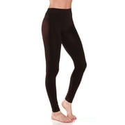 Angle View: Essential Basic Women Ankle Length Seamless Fleece Lined Leggings - Jr - Plus Sizes