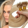 thumbnail image 2 of SEGO Nano Ring Beads Tip Hair Extensions 100% Human Hair Nano Ring Remy Hair Extensions Real Human Hair Cold Fusion Nano Hair Extensions Any Color Nano Loop Extensions 50G-150G Thick Full Head, 2 of 9