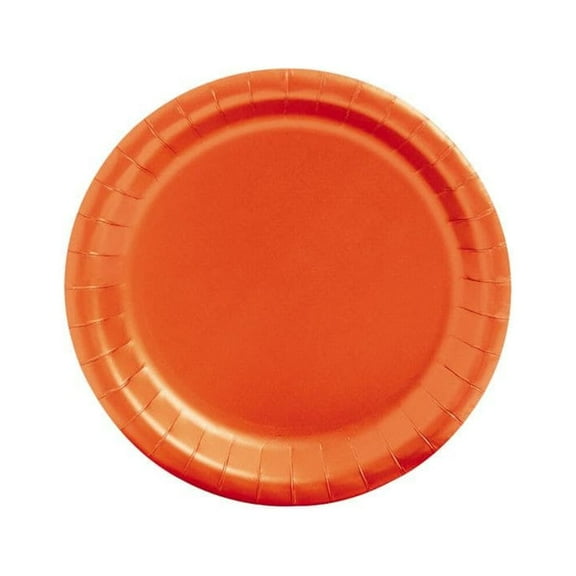 Orange 7" Paper Plates 24Pc - Party Supplies - 24 Pieces