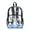 Blue Cherry Blossom Tie Dye, variant on 17 Inch Clear Backpack, Heavy Duty Koala Star Blue Polka Dot Print Fabric & PVC Transparent Bag with Front Pockets & Side Mesh, Large Capacity See Through Bookbag for School Work Travel