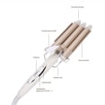 thumbnail image 3 of Hair waver Hair Curler,3 Barrel Curling Iron Wand 22mm Hair Waver Curling Iron,Temperature Adjustable Portable Ceramic Hair Curling Iron for Quickly Hair (US), 3 of 9