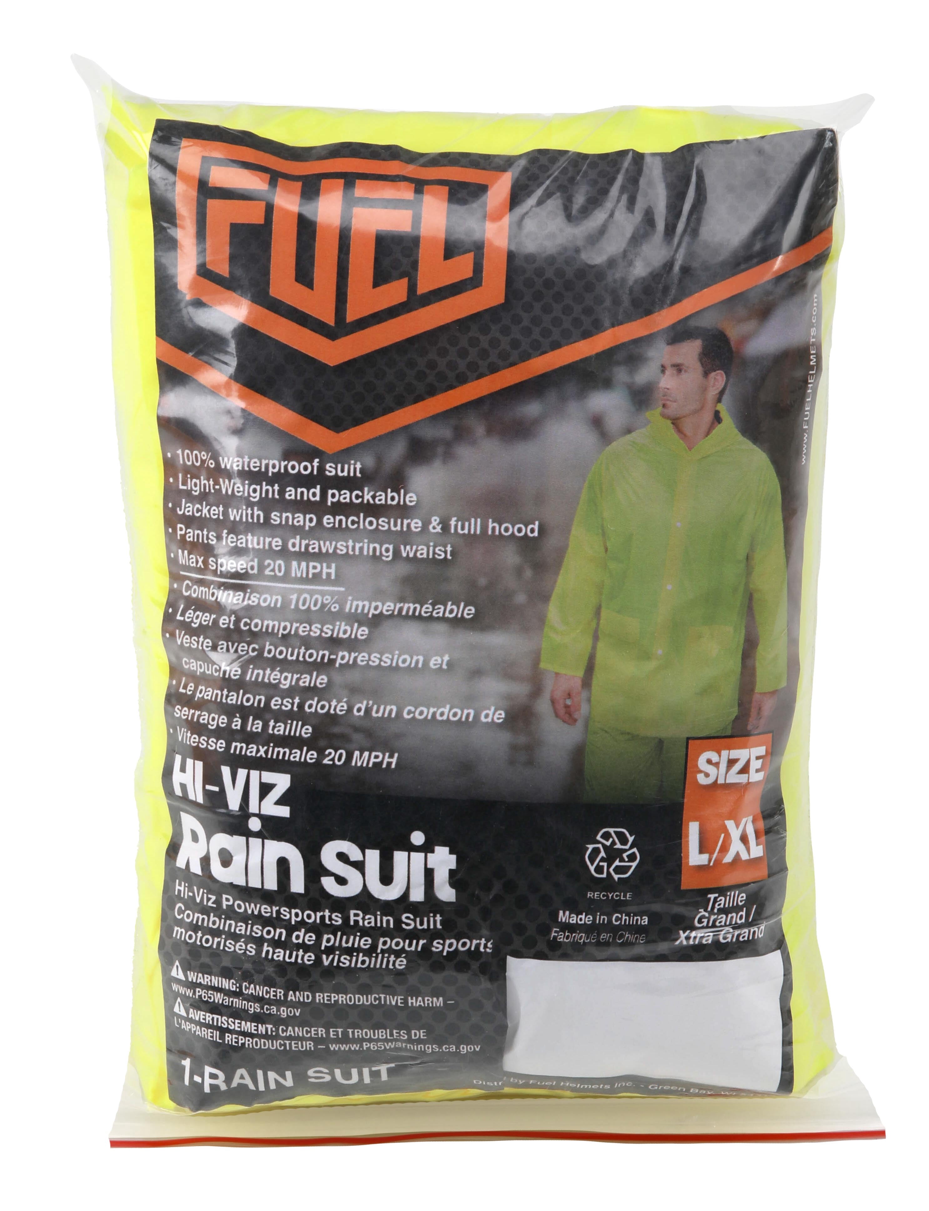 Fuel Helmets Emergency Rain Suit, Hi Viz, Large-Xlarge