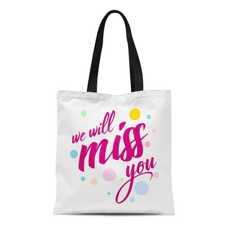 KDAGR Canvas Tote Bag Good Farewell All the Best Graphic Greeting Lettering Luck Durable Reusable Shopping Shoulder Grocery
