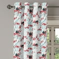thumbnail image 3 of Ambesonne Spring Grommet Curtain, Vintage Chinese Trees, 50" x 54", Pale Blue Red White, 3 of 6