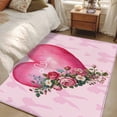 thumbnail image 4 of Valentines Day Area Rugs 4'x6', Washable Small Throw Rugs for Office Bathroom, Pink Love Hearts Roses Floral Romantic Indoor Outdoor Rug Non-Slip Low Pile Carpet Runner Reversible Floor Mats, 4 of 8