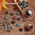 thumbnail image 4 of 1 Box 40 Sets 8 Style Coin Screw Rivets Decorative Buckle Sunflower Shape Castings Screw Back Button for Leather Screw Back Manual DIY Decoration, 4 of 6