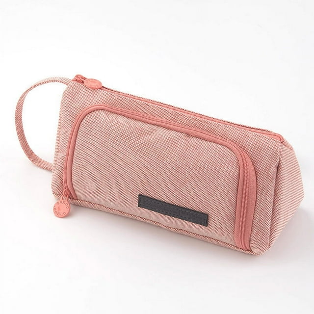 Una caja de lápices del tamaño de una palma en polvo de flor de cerezo, bolsa de almacenamiento de 25x15x3 cm, bolsa de papelería, regalos para estudiantes de secundaria, niñas, adultos y adolescentes oso de fresa Electrónica