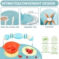 thumbnail image 4 of YYW 4-In-1 Baby High Chair,Foldable Highchair with Double Dining Plate for Toddler Infant,Sky Blue, 4 of 10