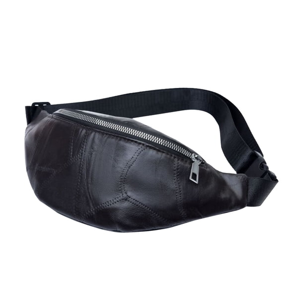 Leather Crossbody Bags for Women Men Lightweight Fanny Pack Adjustable Strap Water-proof Chest Waist Bag with Zipper