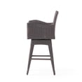 thumbnail image 6 of Brown Wicker Swivel Armed Barstool, 6 of 10
