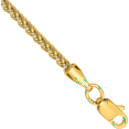 thumbnail image 2 of 14K Solid Yellow Gold 2mm Spiga Wheat Link Chain Necklace, 2 of 5