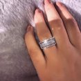 thumbnail image 2 of FORYULIK Five Lines Wheel Ring Elegant Rhinestone Ring Silver Jewellery Rings Women Fashion Full Zircon Rings For Women Size 5 10, 2 of 4