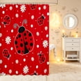 thumbnail image 2 of Erosebridal Lovely Ladybug Shower Curtain 72Wx78L,Vintage Daisy Flower Bath Curtain,Black White, 2 of 5