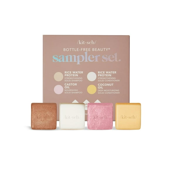 Set de champú y acondicionador en barra Kitsch Sampler, 4 piezas