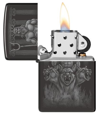 Zippo Lighter - Customized Engraved Message on Windproof Guardian Design 46264