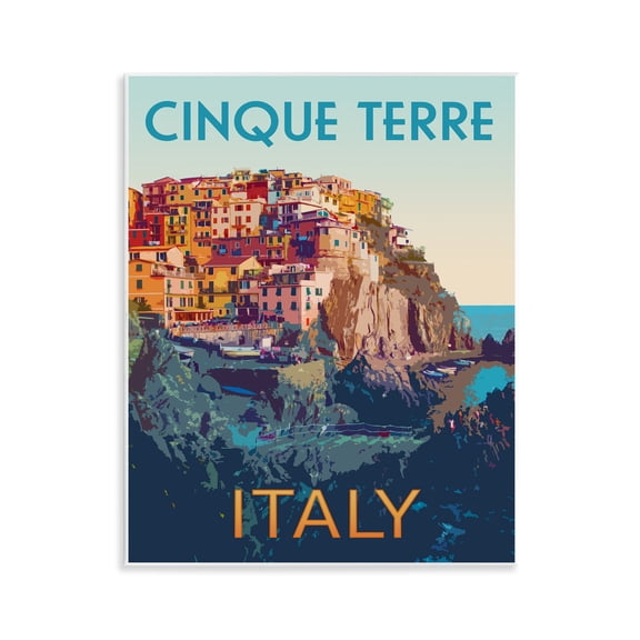 Stupell Industries Italian Coast Cityscape Cityscapes Painting Unframed Art Print Wall Art, 11 x 14