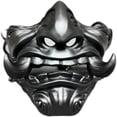 thumbnail image 1 of Máscara Hannya Japonesa Demon Samurai Kabuki Devil Half Face Mask Cosplay, Japanese Demon Face Cover Halloween Buddhism Ghost Half Face, 1 of 5