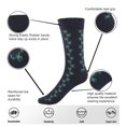 thumbnail image 2 of MANARC Men Cotton Crew Socks Soft Comfortable Durable Breathable Leaf Stripe Kutch Embroidery Classic Patterns 3 Pack Navy Blue, Black, Black., 2 of 5
