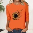thumbnail image 1 of T-Shirt à Manches Courtes pour Femmes Seductiva Soldes Aujourd'hui Liquidation T-Shirt à Col Rond pour Femmes Imprimé Manches Sept Quarts T-Shirt Décontracté Haut, 1 of 4