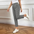 thumbnail image 5 of LEKWK Polka Dot Straight Leg Pants for Women High Waisted Casual Wide Leg Pants Lightweight Loose Side Slit Lounge Trousers Fall Fashion Clothes, 5 of 6