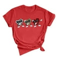thumbnail image 2 of Hauts d'Été Grande Taille pour Femmes Tendance Femmes Imprimé Léopard Amour Manches Courtes Col Rond T-shirt Ample Hauts T-shirt Col en V Femmes en Liquidation, 2 of 3