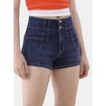 thumbnail image 4 of No Boundaries Pintuck Denim Shorts, 3” Inseam, Women’s, 4 of 7