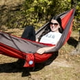 thumbnail image 6 of Equip Lightweight Portable Nylon Camping Travel Hammock, 1 Person Red and Taupe, Size 116" L x 59" W, 6 of 8