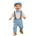 thumbnail image 2 of Trikvn Baby Boys Gentleman Dress Suit Long Sleeve Printed Button Up Shirt with Bow Tie and Elastic Waist Suspender Pants Outfit Set Toddler Formal Party Photography Clothes, 2 of 6