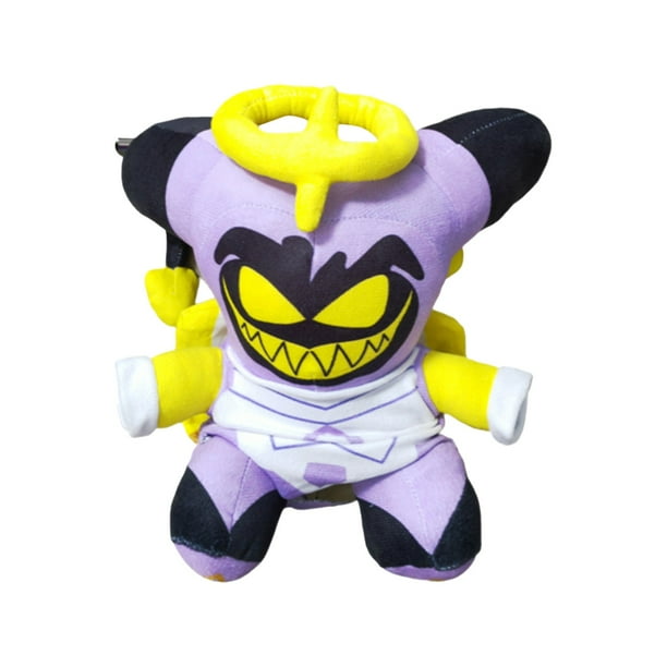 KEVCHE 25cm Peluche Hazbin Hotel Plush, Adam Hazbin Hotel Angel Dust Peluche Stolas Helluva Boss Peluches Gato Lucifer Peluche Muñecas Púrpura, Peluches de Helluva Boss Juguetes para Ninos, Edad 4+