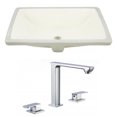 thumbnail image 1 of 18.25-in. W CUPC Rectangle Bathroom Undermount Sink Set In Biscuit - Chrome Hardware AI-22914, 1 of 8