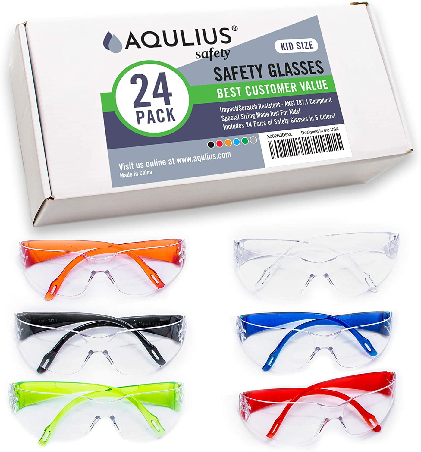 HONGCI Children’s Safety Glasses－3 Pack of Kids Outdoor Game Protective 
