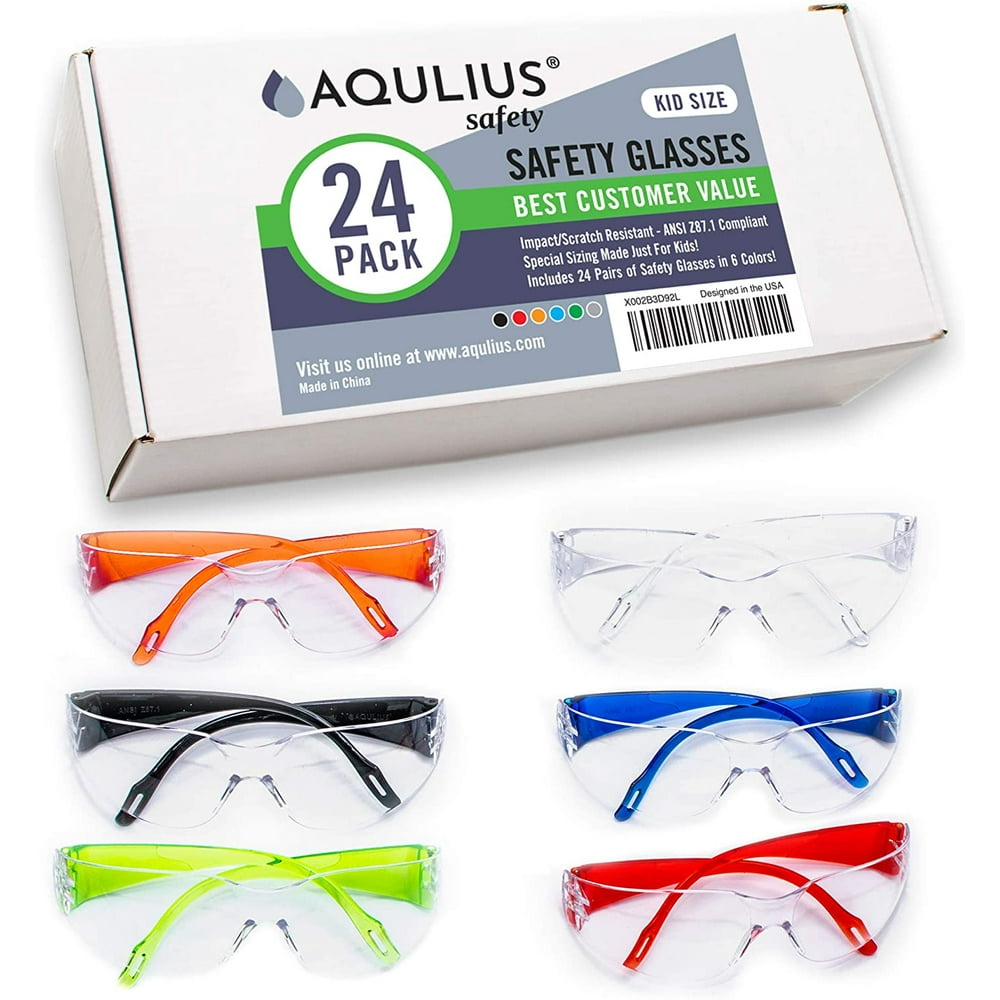 Aqulius Kids Safety Glasses (24 Pack Protective Goggles in 6 Different