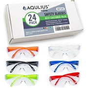 Aqulius Lightweight Crystal Clear Eye Protection Kids Safety Glasses, 24 Pack